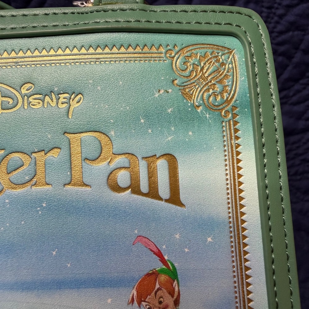 Loungefly Disney Peter Pan Storybook Series Convertible Crossbody Backpack Read - Picture 9 of 10